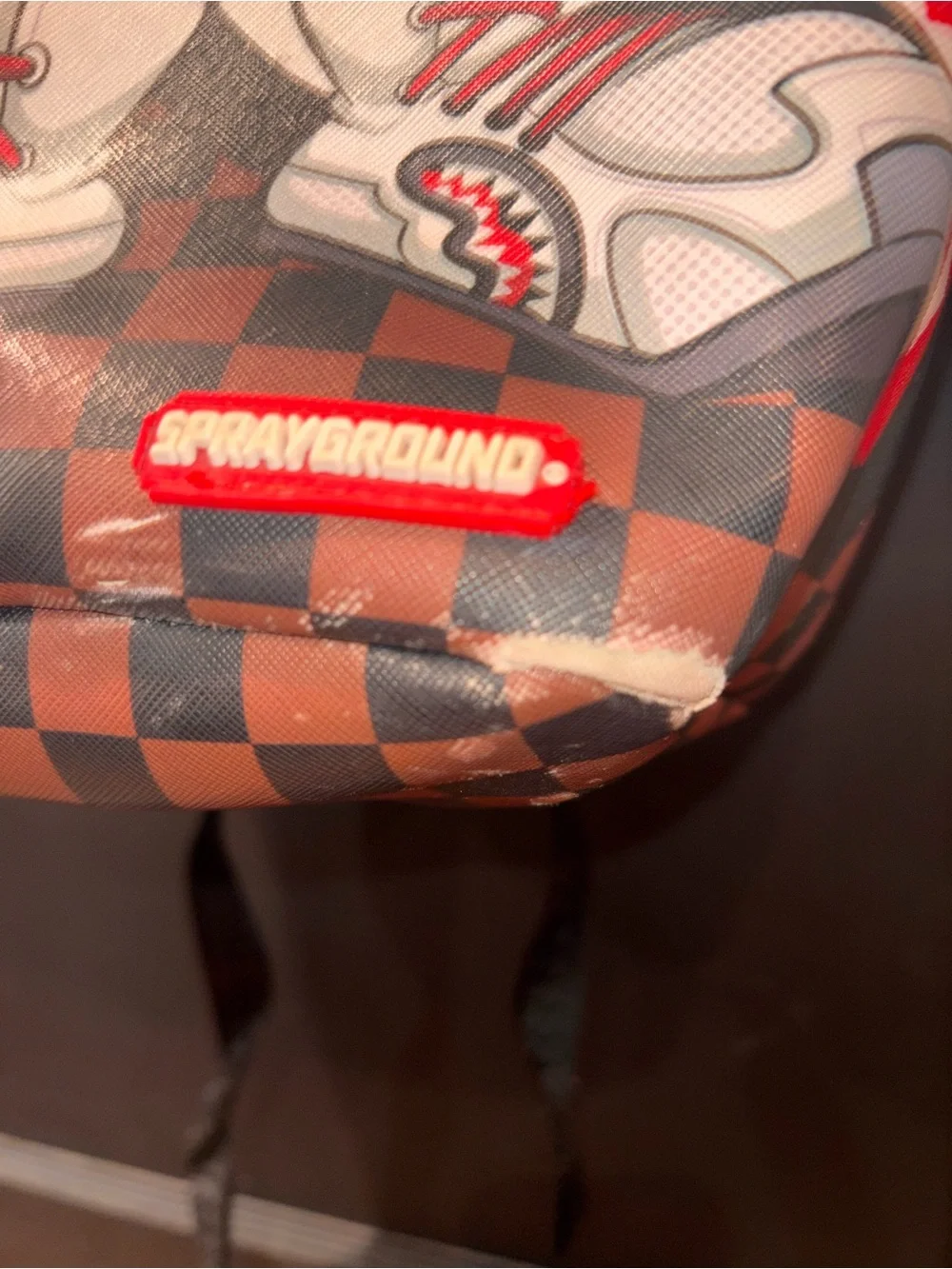 Sprayground Limited Edition Money Bear Shark Backpack Checkered